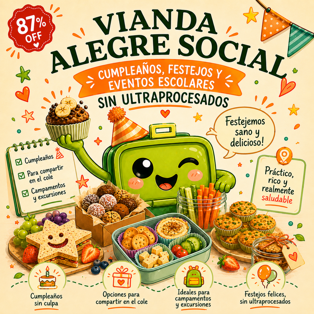 Vianda Alegre Social (4 en 1): Cumpleaños, Festejos y Eventos Sin Ultraprocesados